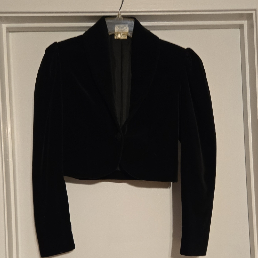 Laura Ashley Black Velvet Women's Blazer
